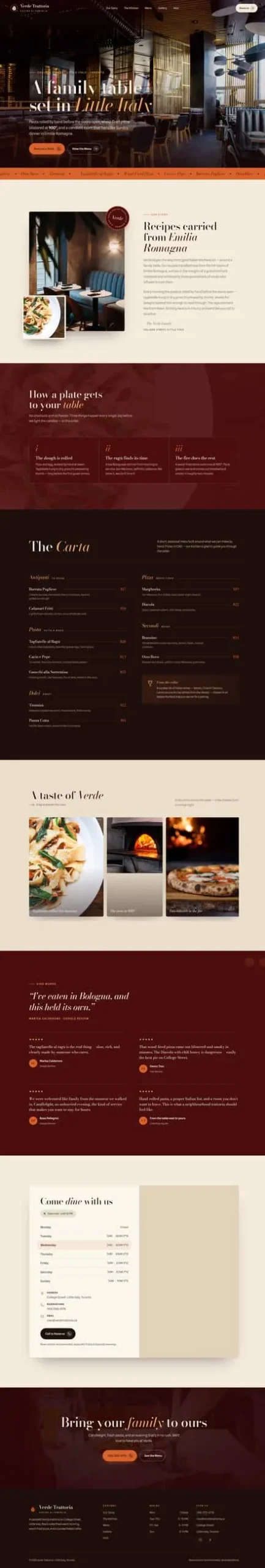 Verde Trattoria — full sample website built by WebsiteMill