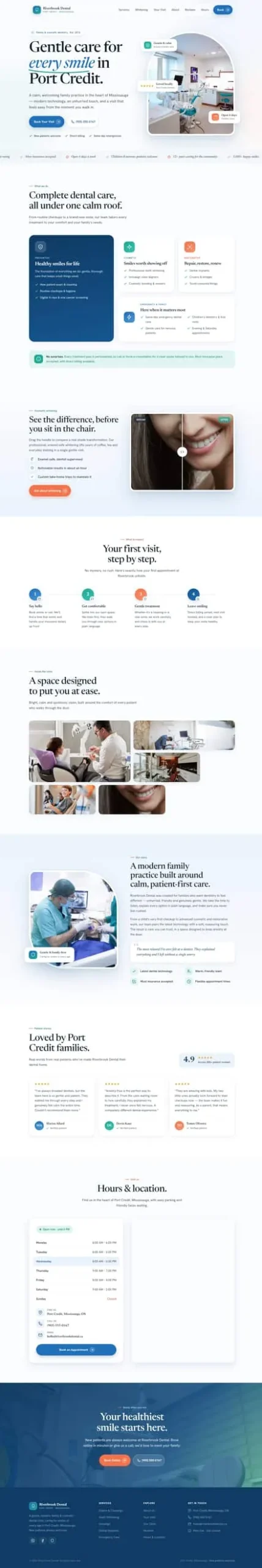 Riverbrook Dental — full sample website built by WebsiteMill