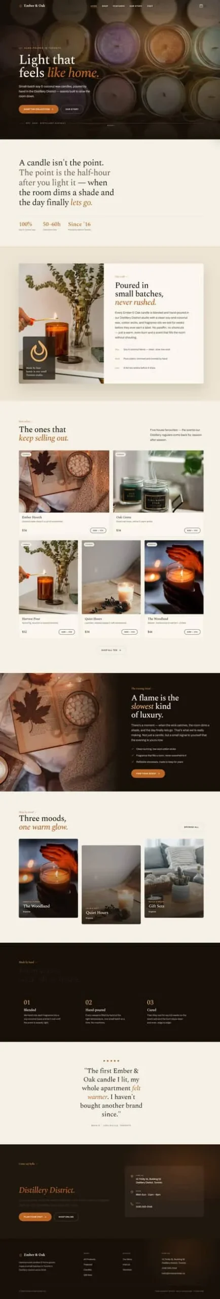 Ember & Oak — full sample website built by WebsiteMill
