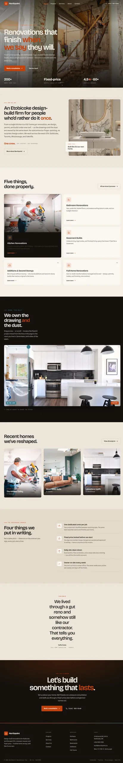 Northpoint Renovations — full sample website built by WebsiteMill