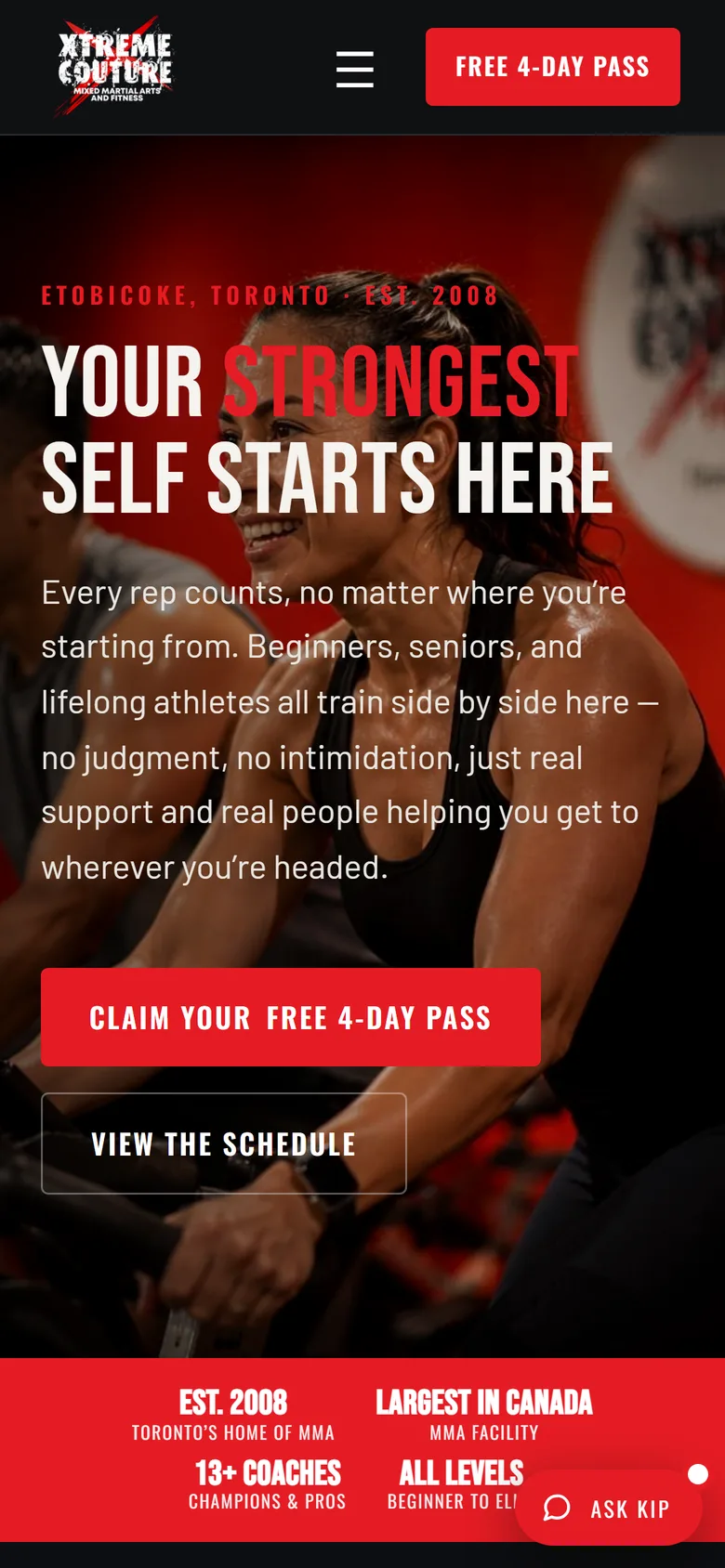 The homepage on a phone.