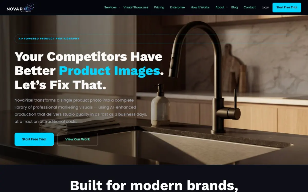 The NovaPixel Studio homepage we built.